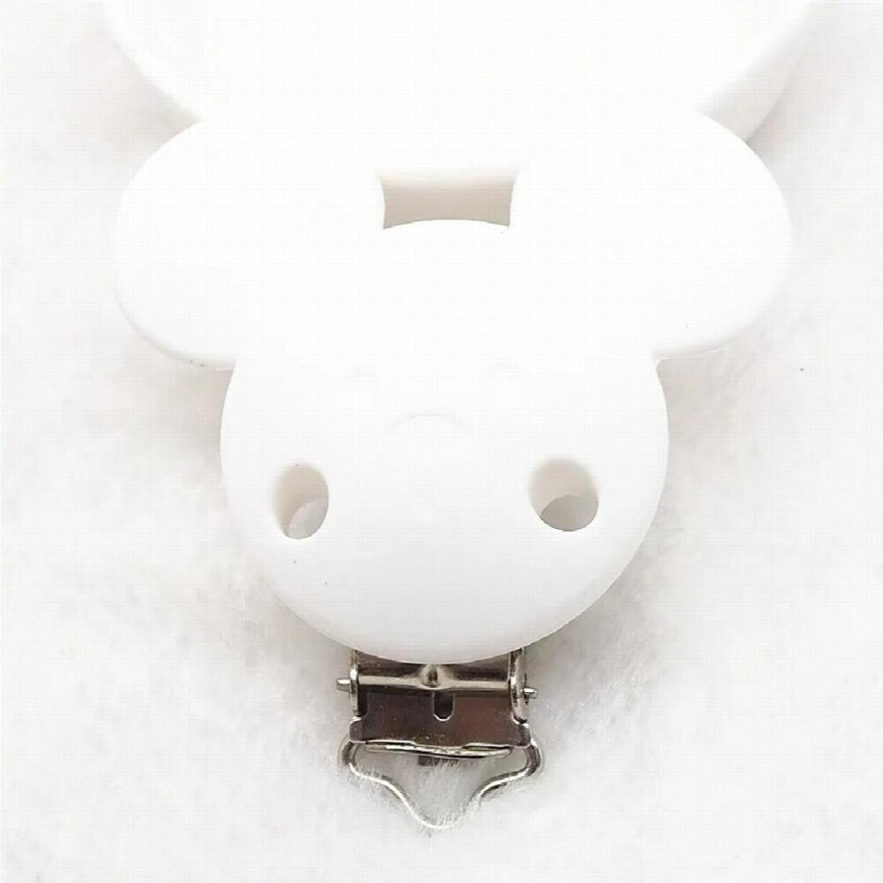 Chengkai 10Pcs Silicone Koala Clips Diy Baby Cat Mouse Animal Pacifier Teether Dummy Soother Nursing Jewelry Toy Accessories White