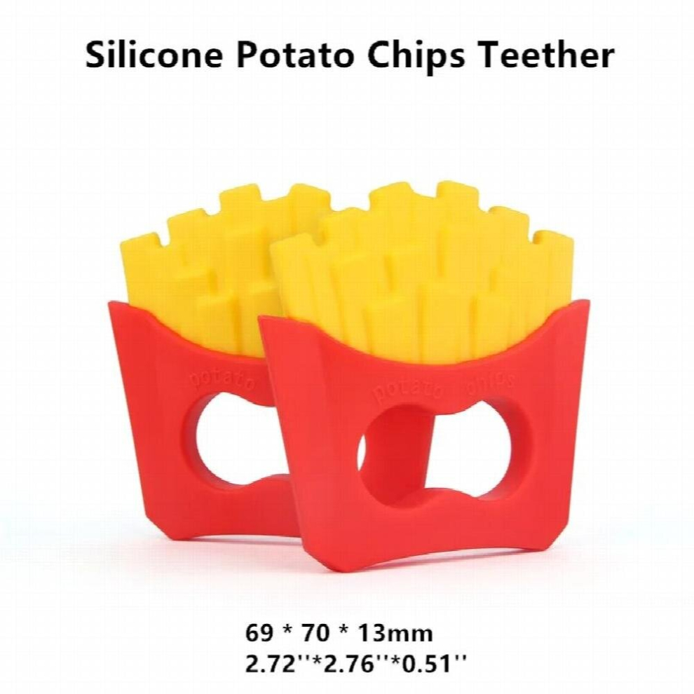 5Pcs Bpa Silicone Potato Chips Teether Baby Pacifier Dummy Teething Chewable Nursing Jewelry Diy Toy Accessories Multicoloured