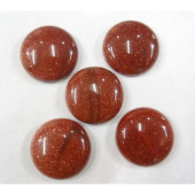 20pcs Natural Goldsand Stone Round 25mm Cabochons No Hole Beads for DIY Jewelry Making Clothes Ring Accessories
