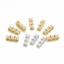 20pcs Brass Micro Pave Cubic Zirconia Rectangle Pendants Multi-Strand Links For Beadwork Jewelry Making DIY Bracelet Accessories