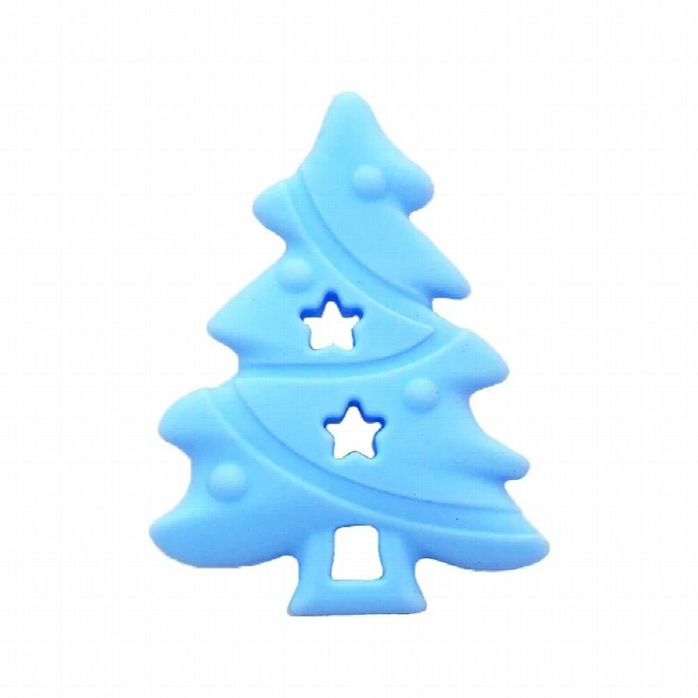 Chenkai 10PCS BPA Silicone Christmas Tree Teether Cartoon Baby Silicone Pacifier For DIY Infant Necklace Teething Chains