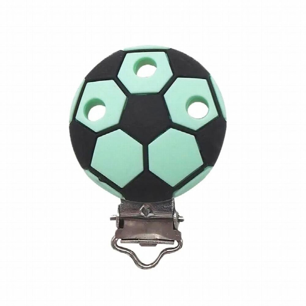 Chenkai 10Pcs Football Silicone Pacifier Clip Cartoon Holder Teethers For Diy Baby Nursing Soother Clips Chains Accessories Multicoloured