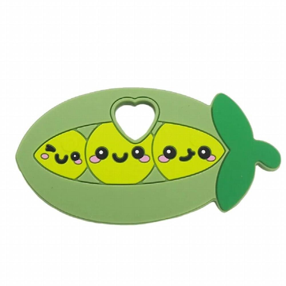 Chenkai 5Pcs Silicone Pea Teether Diy Baby Pacifier Dummy Chewing Sensory Pendant Jewelry Making Montessori Toy Accessories Multicoloured