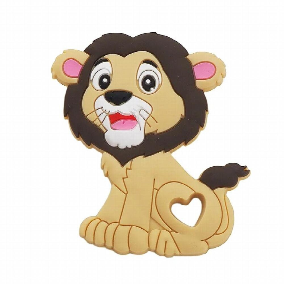 Chenkai 5PCS BPA Silicone Lion Teether Dummy Cartoon Pacifier Teething For DIY Infant Smoothing Sensory Bite Toy Accessory