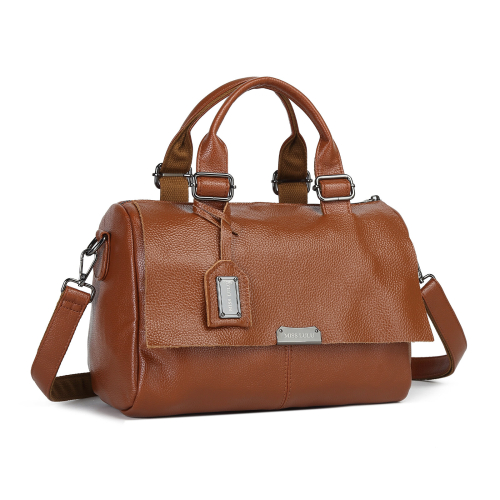 Miss Lulu (Brown) MISS LULU Perfect Fusion of Genuine and PU Leather Women's Tote Crossbody Bag with Fashion-Forward Design 2