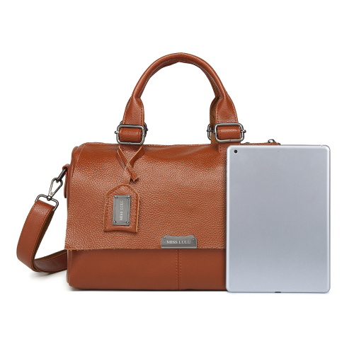 Miss Lulu (Brown) MISS LULU Perfect Fusion of Genuine and PU Leather Women's Tote Crossbody Bag with Fashion-Forward Design 1