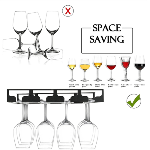 Adjustable Wine Glass Rack Under Cabinet, Stemware Wine Glass Holder 1