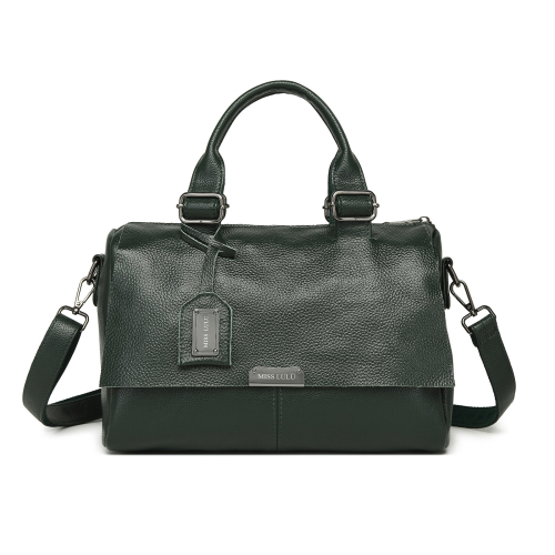 Miss Lulu (Green) MISS LULU Perfect Fusion of Genuine and PU Leather Women's Tote Crossbody Bag with Fashion-Forward Design