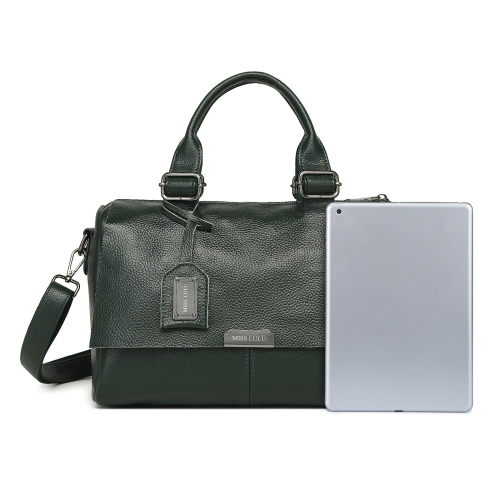Miss Lulu (Green) MISS LULU Perfect Fusion of Genuine and PU Leather Women's Tote Crossbody Bag with Fashion-Forward Design 1