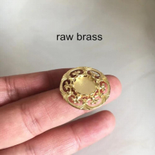 10 pcs Brass Base Setting For 10mm Cabochon,Round Brass Filigree Base Cup,Gold-color,Silver-color,Raw Brass,Jewelry Supplies