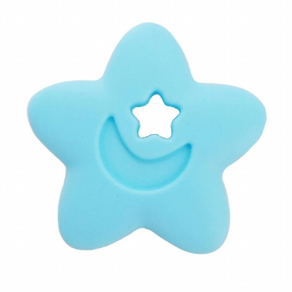 Chenkai 10Pcs Bpa Silicone Star Teether Diy Baby Pacifier Dummy Teething Chewable Pendant Nursing Grasp Toy Accessories Multicoloured