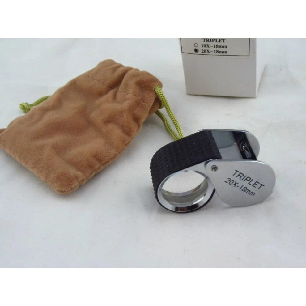 20X18MM Arc Form Magnifiers Triplet Diamond Silver Gemstone Jewelry Loupe Magnifier Microscope Tester Gauge