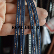 5m/lot 5*2mm leather cords with sewing threads leather ropes for bracelets making necklace leather cords