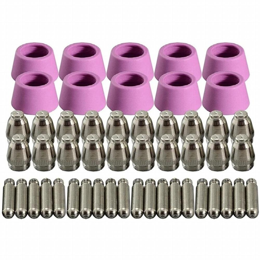 50Pcs Plasma Cutter Torch Consumables Electrode Nozzles Cups Kit For -60 Sg-55 Wsd-60 Fit Cut-60 Lgk-60 Plasma Cutter 885668407183