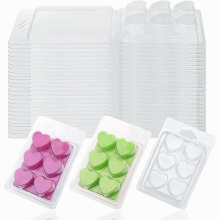 30 Packs Wax Melt Clamshells Molds,Wax Melt Clamshells Wax Melt Love Heart Tray Containers for Wickless Wax Melt Candles