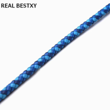 2m/lot approx:6mm Leather Cord Round Braided Leather Rope Cow Leather Accessories For Jewelry Making Woven Rope Bracelet