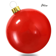 (Red, 45cm) Inflatable Christmas Bauble Ball Decoration Xmas Tree Outdoor Hanging Ornament