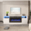 Living And Home Recessed Electric Fireplace TV Stand with Closed Storage 2