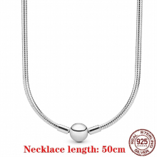 HOT Silver Necklace Ball Barrel Clasp Snake Chain Necklace For Bead Charm Jewelry Making