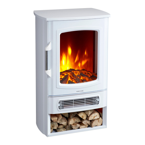 NEO (WHITE) Neo Electric Heater Realistic Flame and Log Store 1