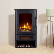 (BLACK) Neo Electric Heater Realistic Flame and Log Store