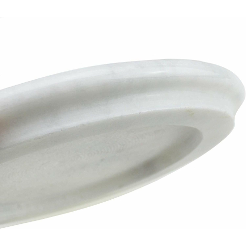 White Marble Chapati Board Round Large Marble Rolling 28cm Serving 2