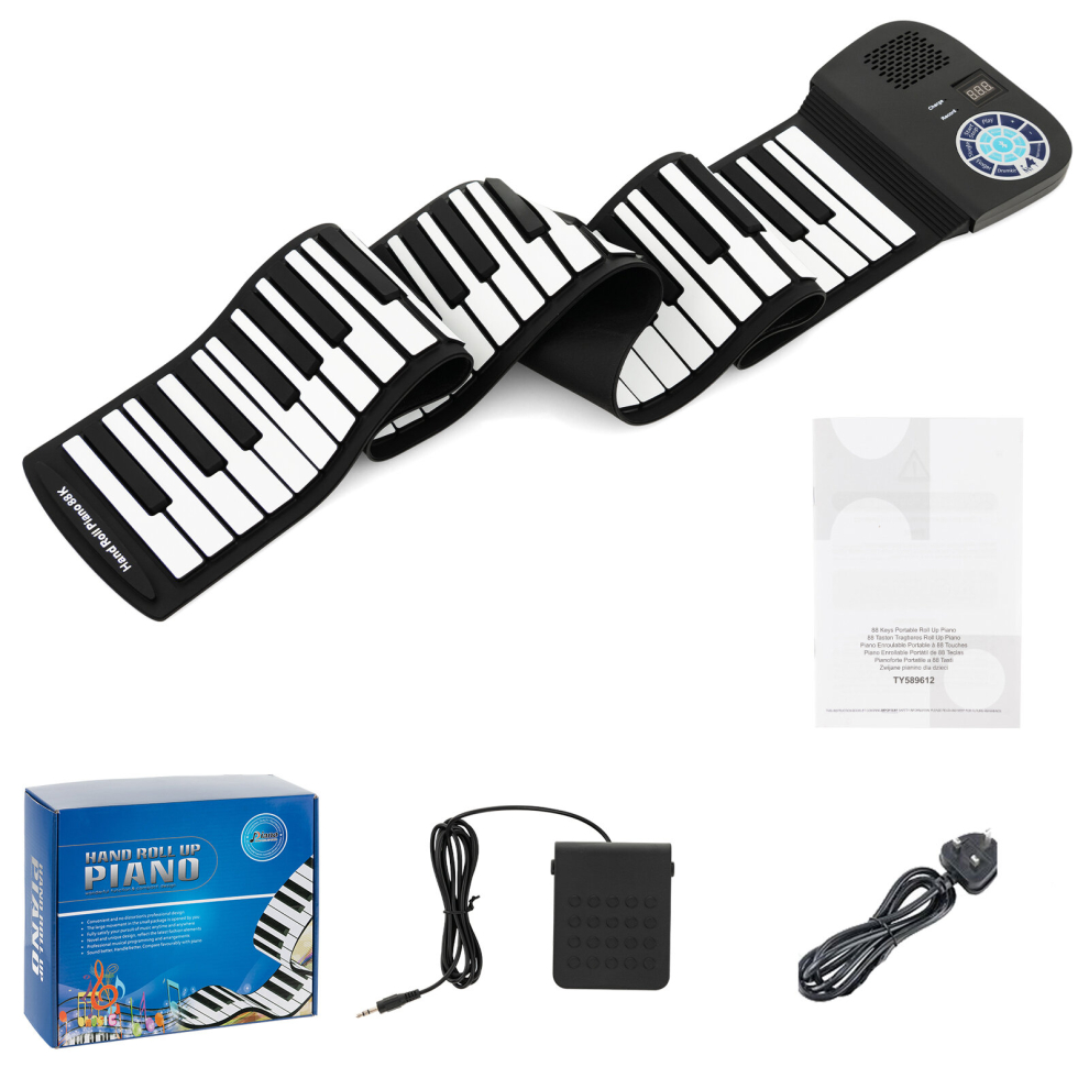 Portable 88-Key Roll Up Piano Rechargeable Digital Piano Keyboard Toy