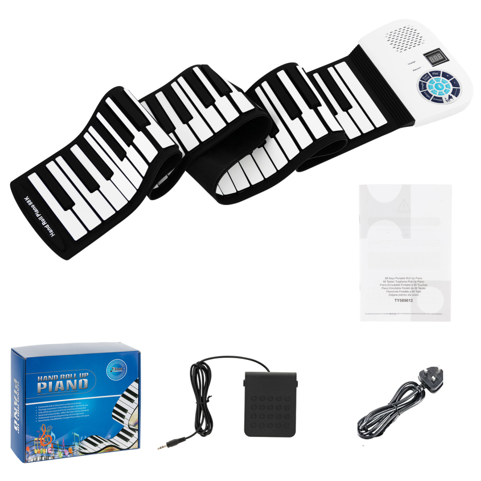 Portable 88-Key Roll Up Piano Rechargeable Digital Piano Keyboard Toy