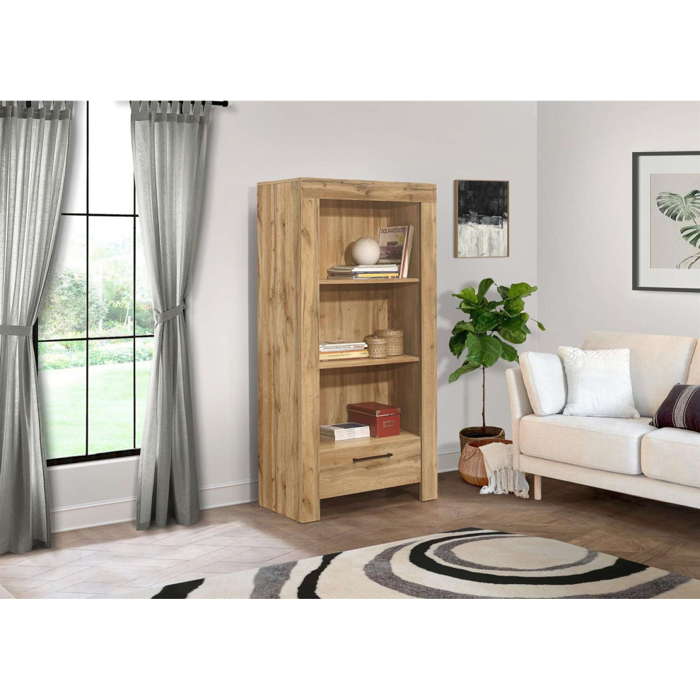 Oak Bookcase with Drawer Birlea Compton
