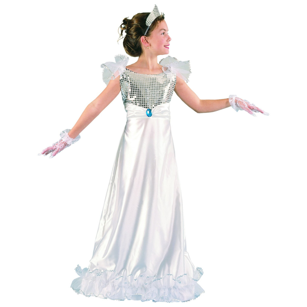 (M 7-9 years (120-130 cm)) Girls' white princess costume