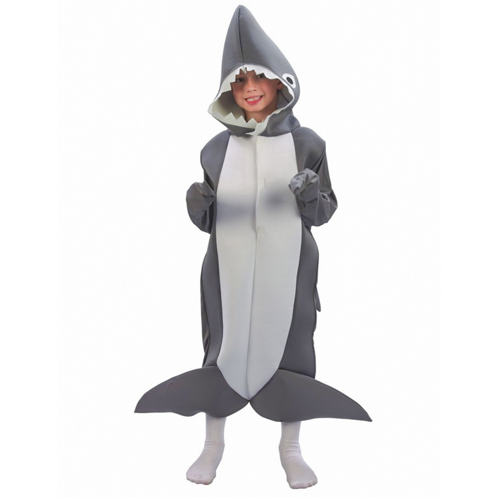 (S 4-6 years (110-120 cm)) Children's full shark costume