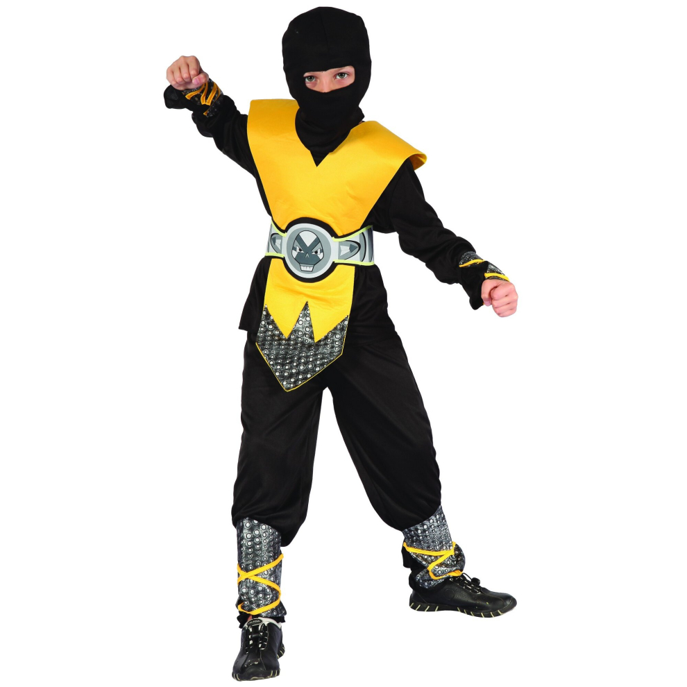 (M 7-9 years (120-130 cm)) Yellow ninja costume for boys