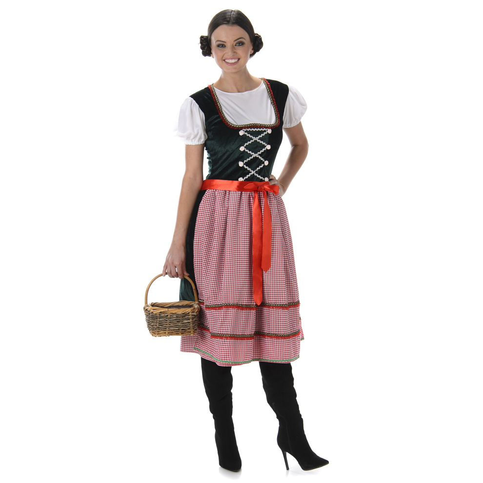 Rubies (S) Bavarian Costume Long Dress For Women Green