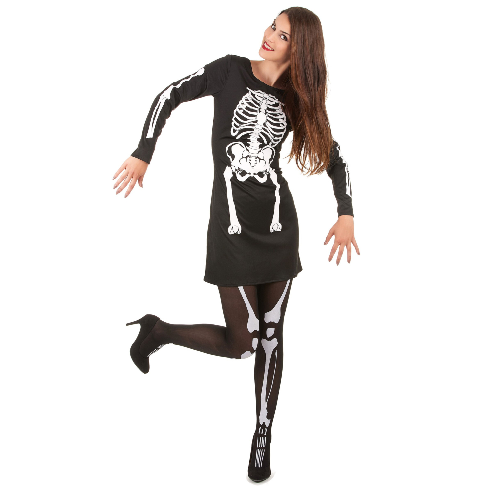 Rubies (L) Women's Halloween Skeleton Costume Black/White