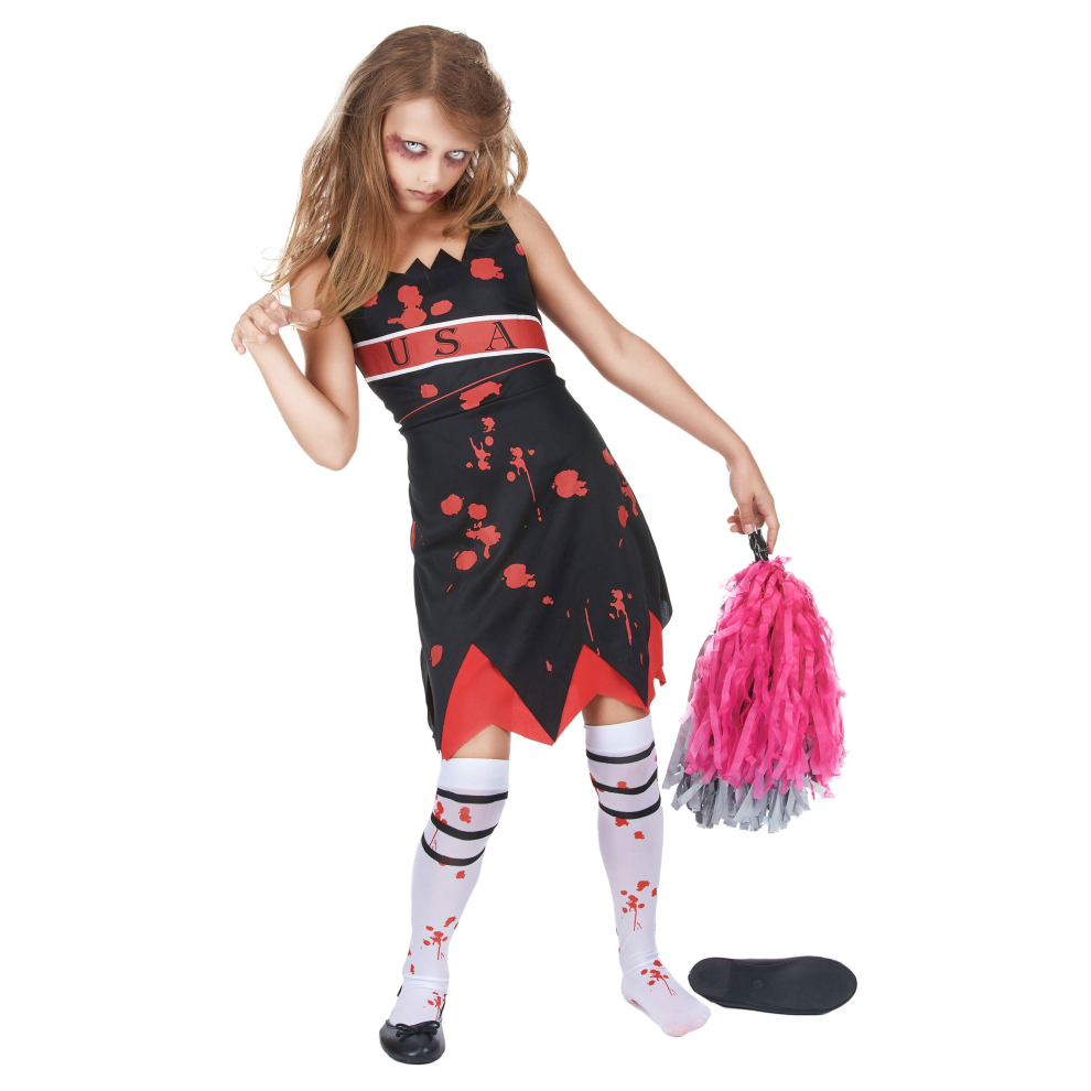 (10 - 12 years (L)) Zombie cheerleader girl Halloween costume