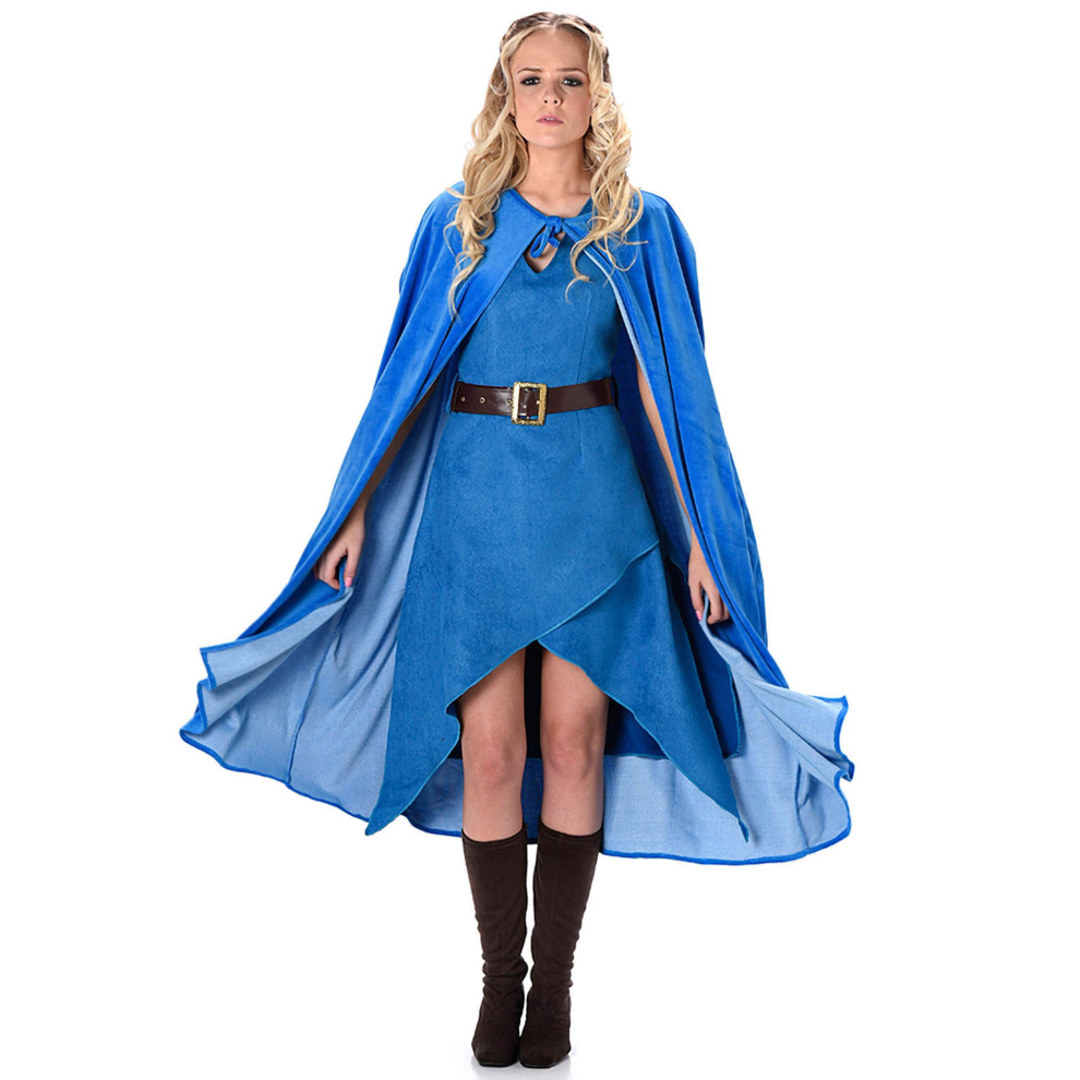 (M) Women's blue medieval warrior costume