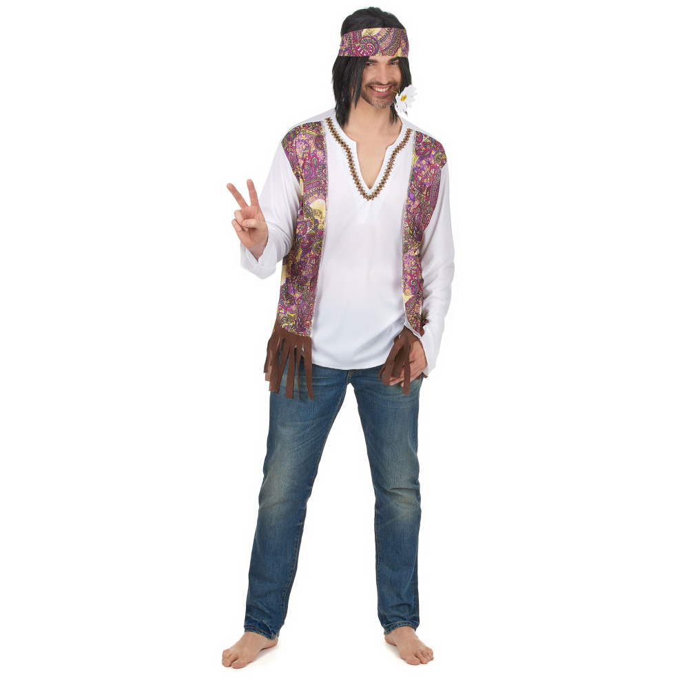 (M / L) Men's fringed hippie costume