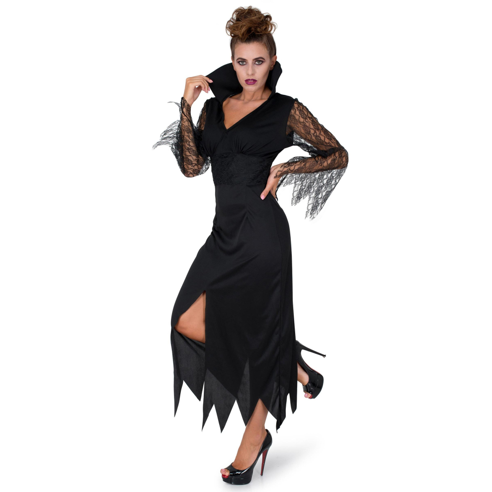 (S) Women's black lace witch costume