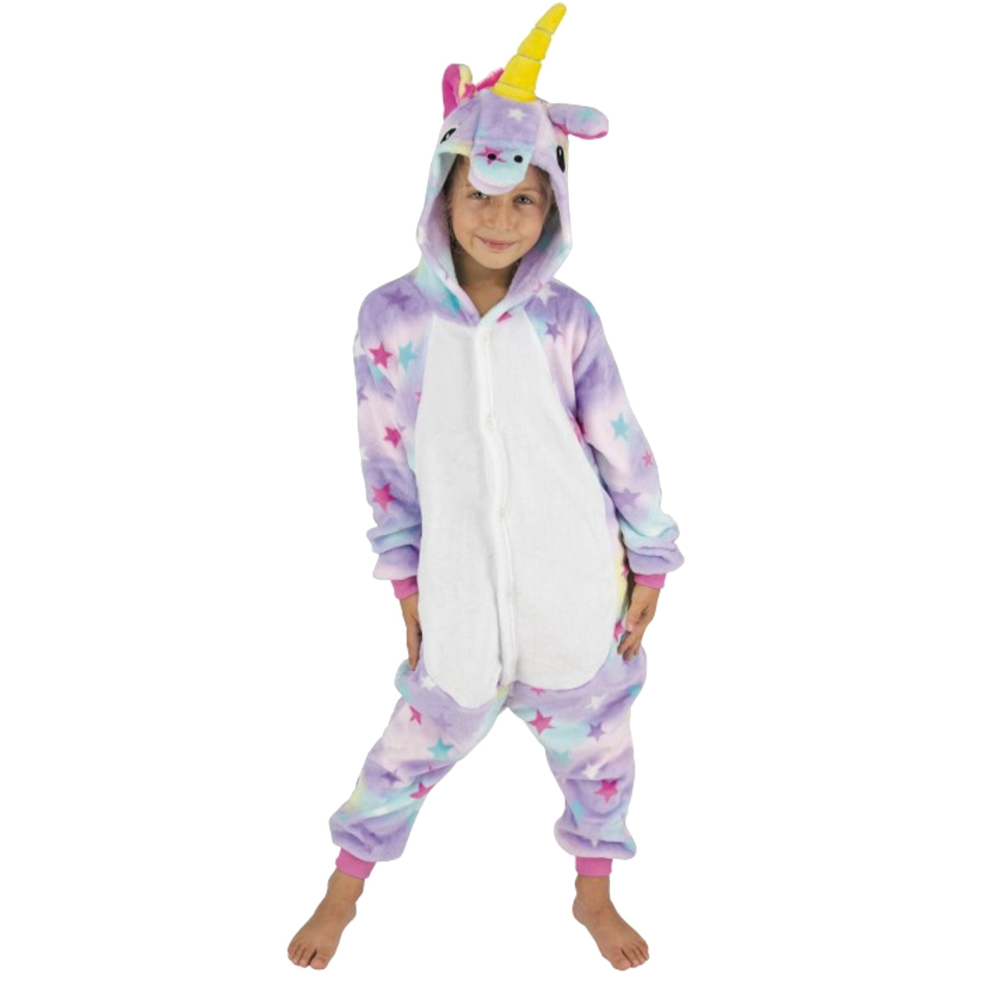 (11-14 years (154 cm)) Unicorn jumpsuit costume with stars for children