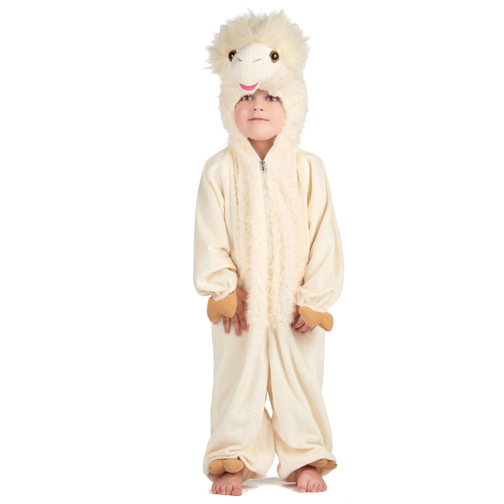 (5-6 years (110-116cm)) Children's luxury plush llama costume