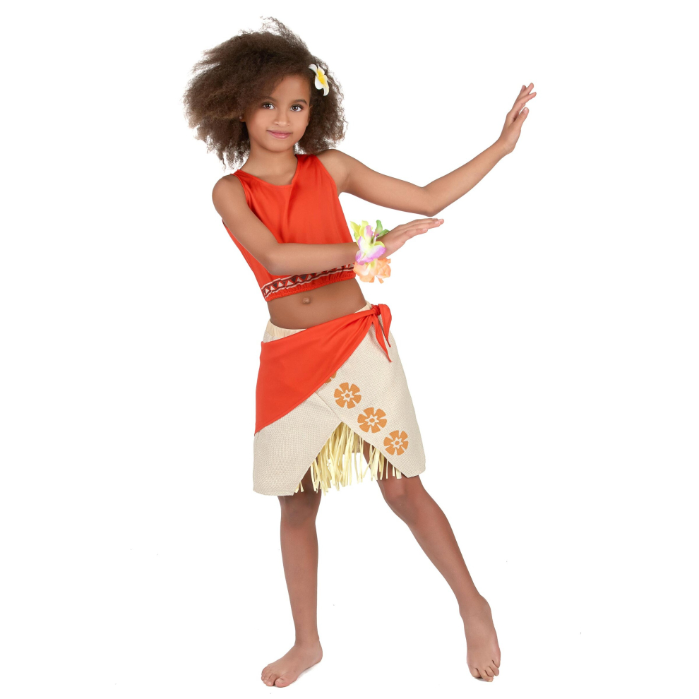 (10 - 12 years (L)) Girls' Coral Hawaii Costume