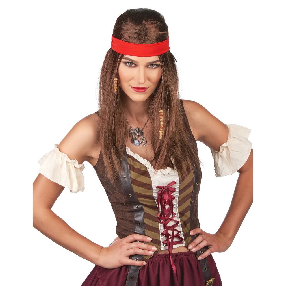 Pirate or hippie wig with adult bandana