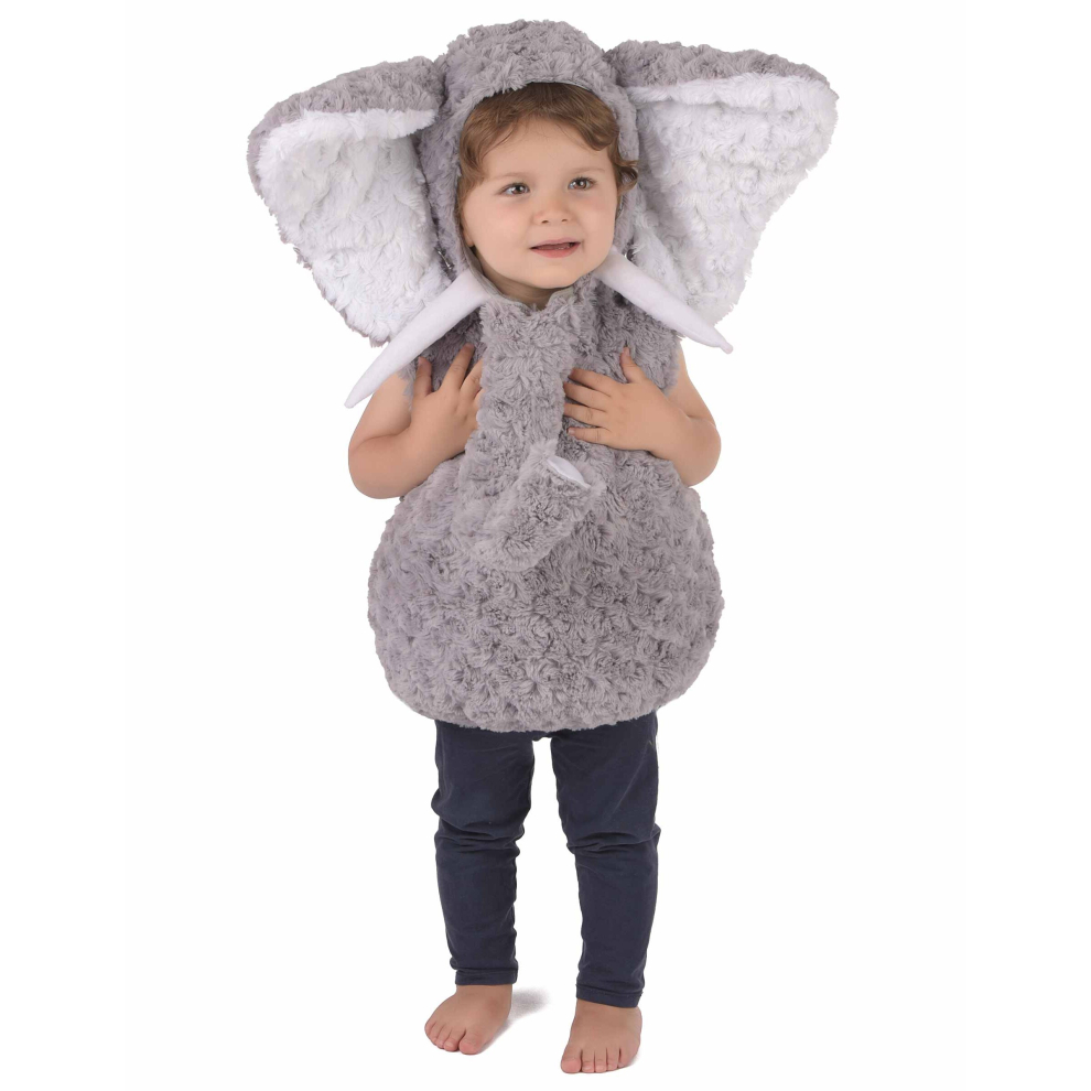 (3-4 years (98-104cm)) Children's gray elephant costume