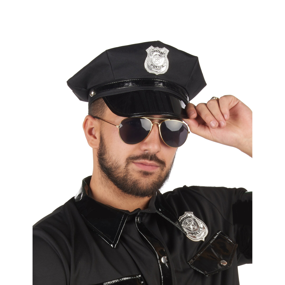 Black police cap