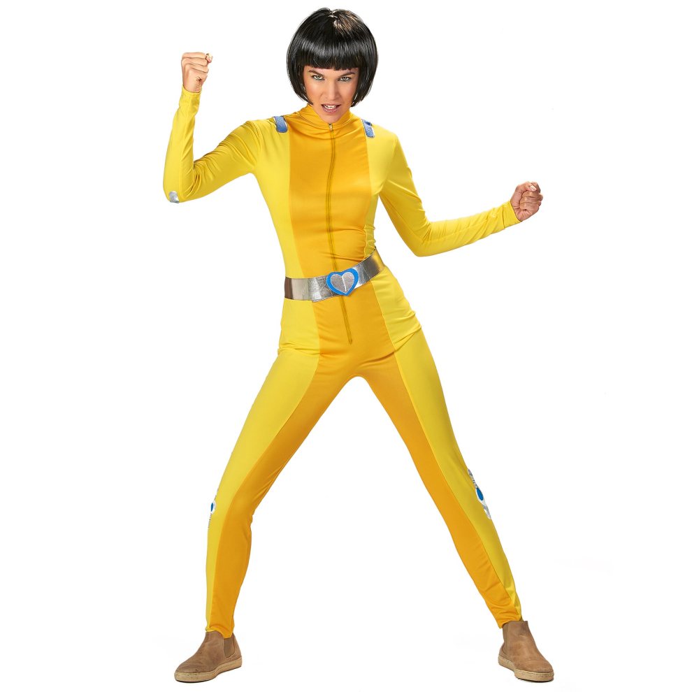 (XS (32/34)) Women's yellow shock spy costume