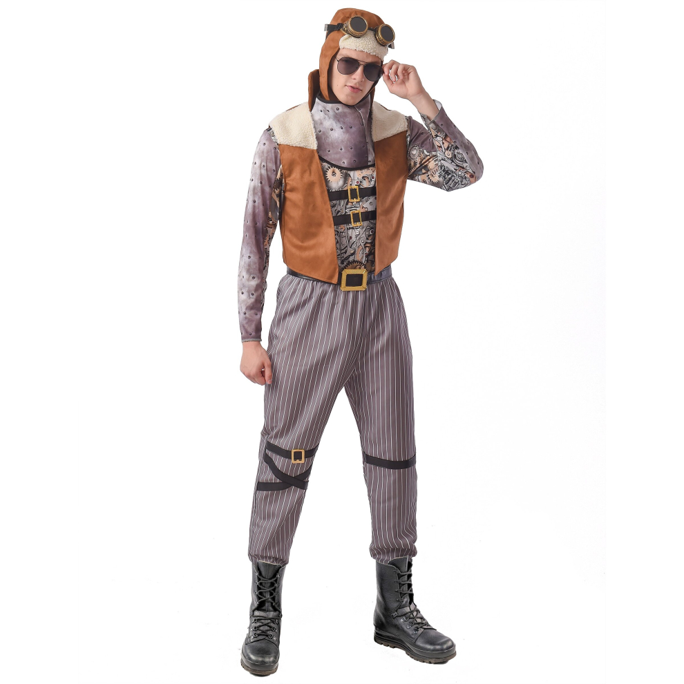 (M) Men's steampunk aviator costume