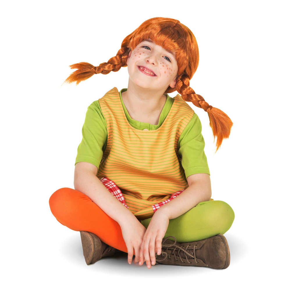 Rubies Pippi Longstocking Wig For Girl Red