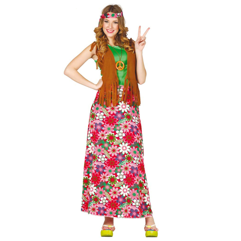 Rubies (L (42-44)) Happy Hippie Costume For Women Green