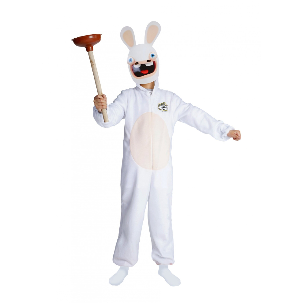 (7-9 years (120/130 cm)) Children's Rabbids costume with mask