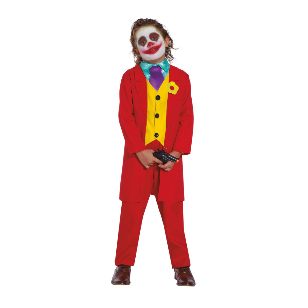 (5 to 6 years (110-115 cm)) Crazy red clown costume for children